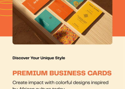 Cartes de visite colorées, style africain vibrant